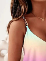 Chain Strap V-Neck Tank Top - Ladyez