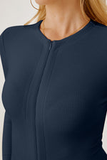 Zip Up Long Sleeve Bodysuit - Ladyez