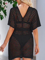 Open Front Tied Openwork Cover-Up - Ladyez