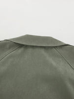 Lapel Collar Tie Waist Trench Jacket