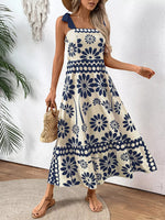 Floral Print Tie-Shoulder Midi Dress