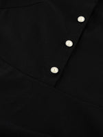 Lace Detail Button Front Long Sleeve Dress