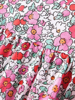 Children's Floral Print Short Sleeve A-Line Dress