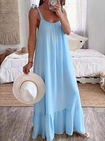 Sleeveless Tie Strap Flowy Maxi Dress