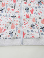 Children's Playful Cartoon Print Zip-Up Hoodie