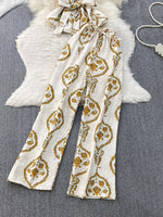 Printed Sleeveless Top and Wide Leg Pants Set