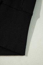 Side Slit Round Neck Long Sleeve Sweatshirt