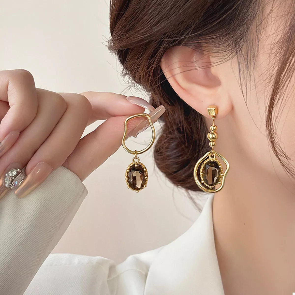 Asymmetrical Geometric Dangle Earrings