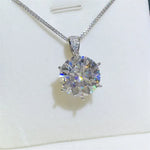 10 Carat Moissanite 925 Sterling Silver Pendant Necklace
