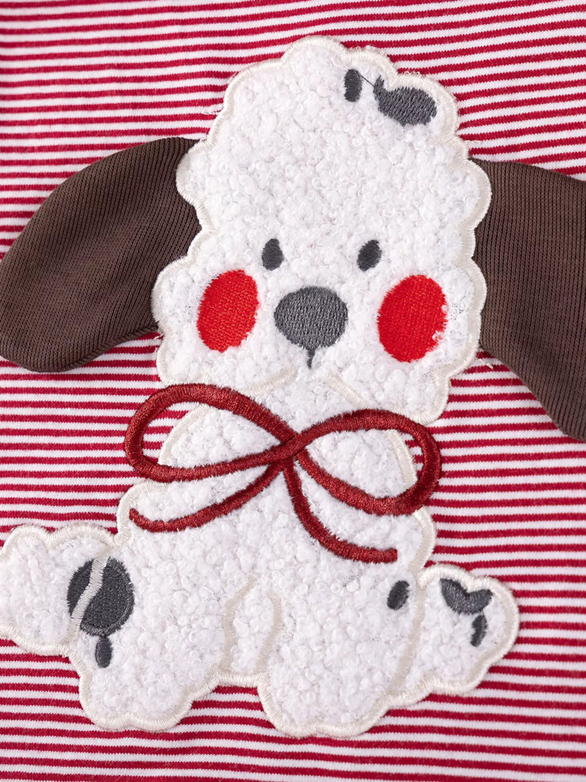 Children's Striped Puppy Short Sleeve Casual Dress