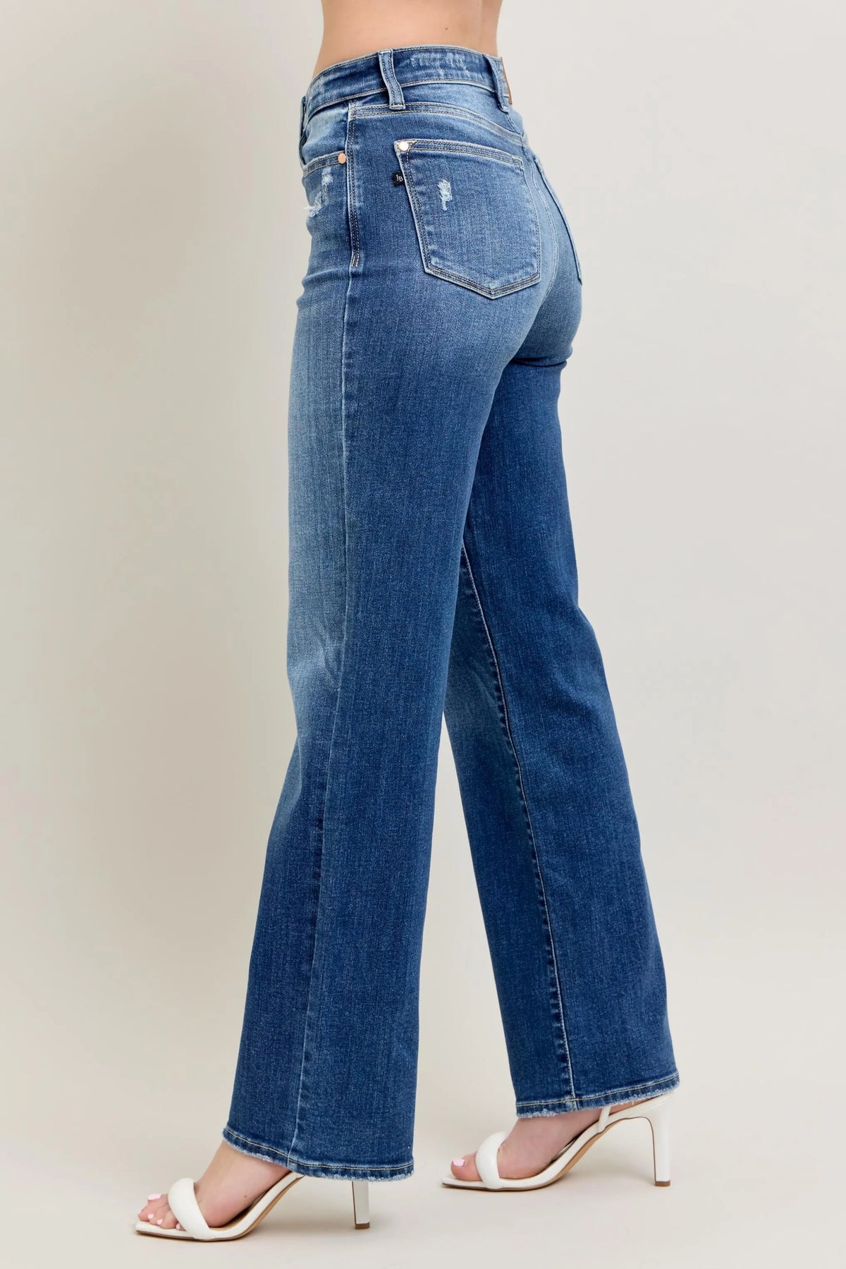 Judy Blue Full Size High Waist 90's Straight Leg Jeans Plus Size - Ladyez