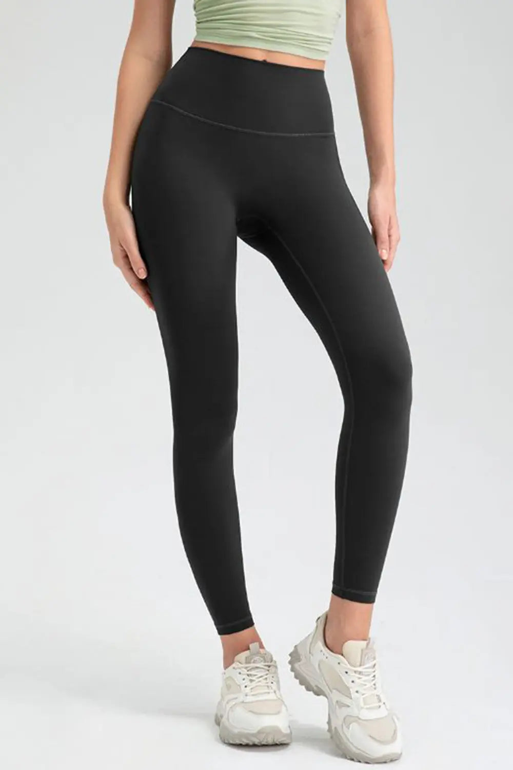 Wide Waistband High Waist Sport Leggings - Ladyez
