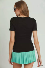 Umgee Sweetheart Neckline Front Double-Lined Top