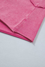 Mineral Wash Raw Seam Detail Lace Trim Cap Sleeve Top