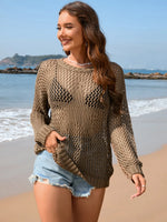 Openwork Dropped Shoulder Cover Up - Ladyez