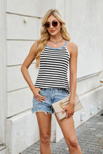 Florira Contrast Striped Round Neck Cami