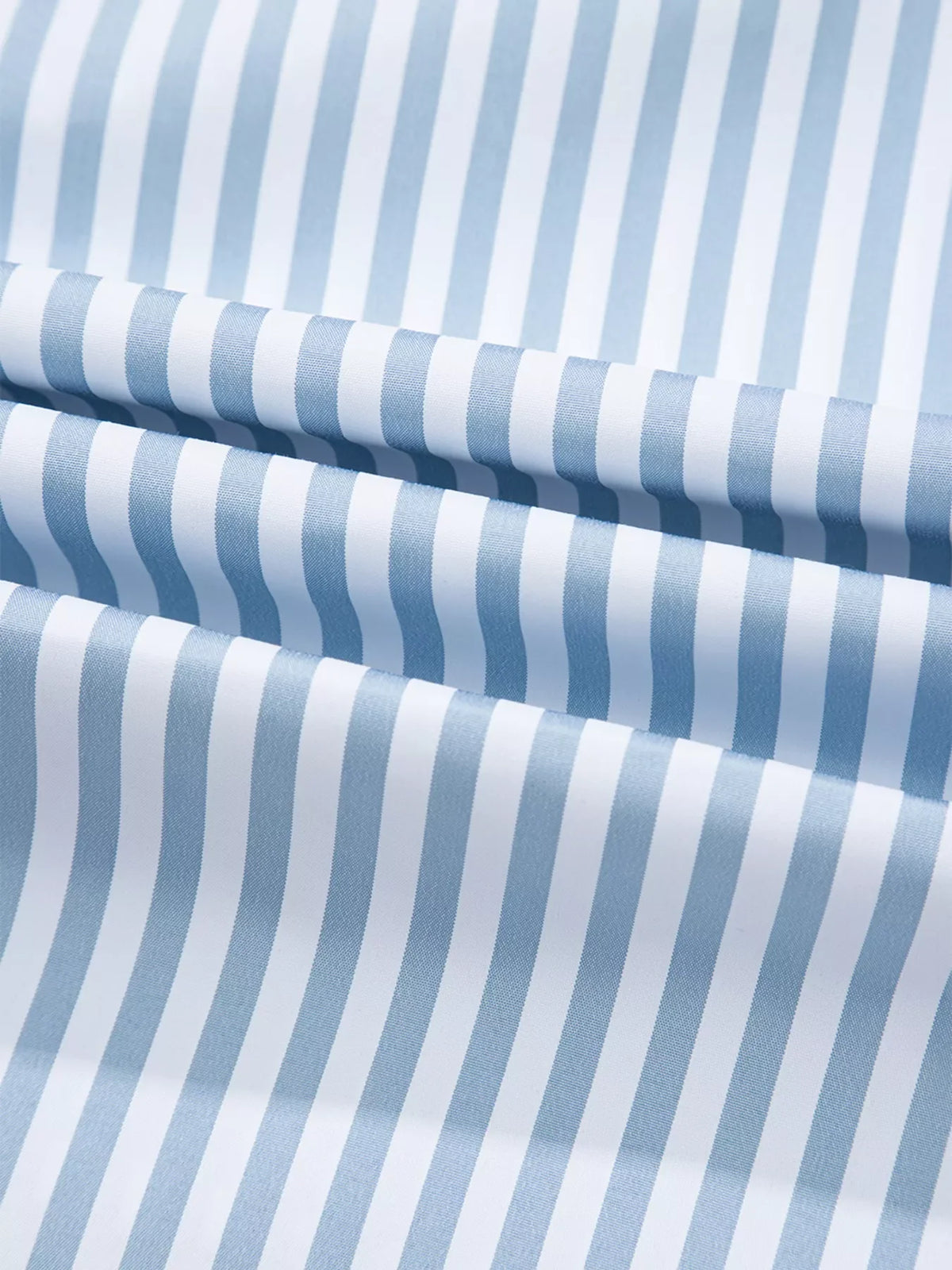 Stripe Shirred Detail Half Placket Collared Long Sleeve Shirt