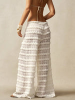 Lace Drawstring Wide-Leg Pants