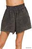 Zenana Washed Double Gauze Shorts