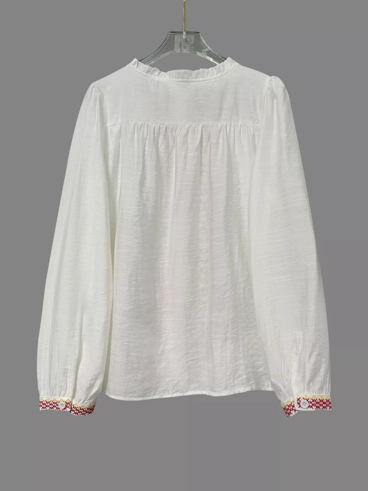 Embroidered Button Up Long Sleeve Shirt