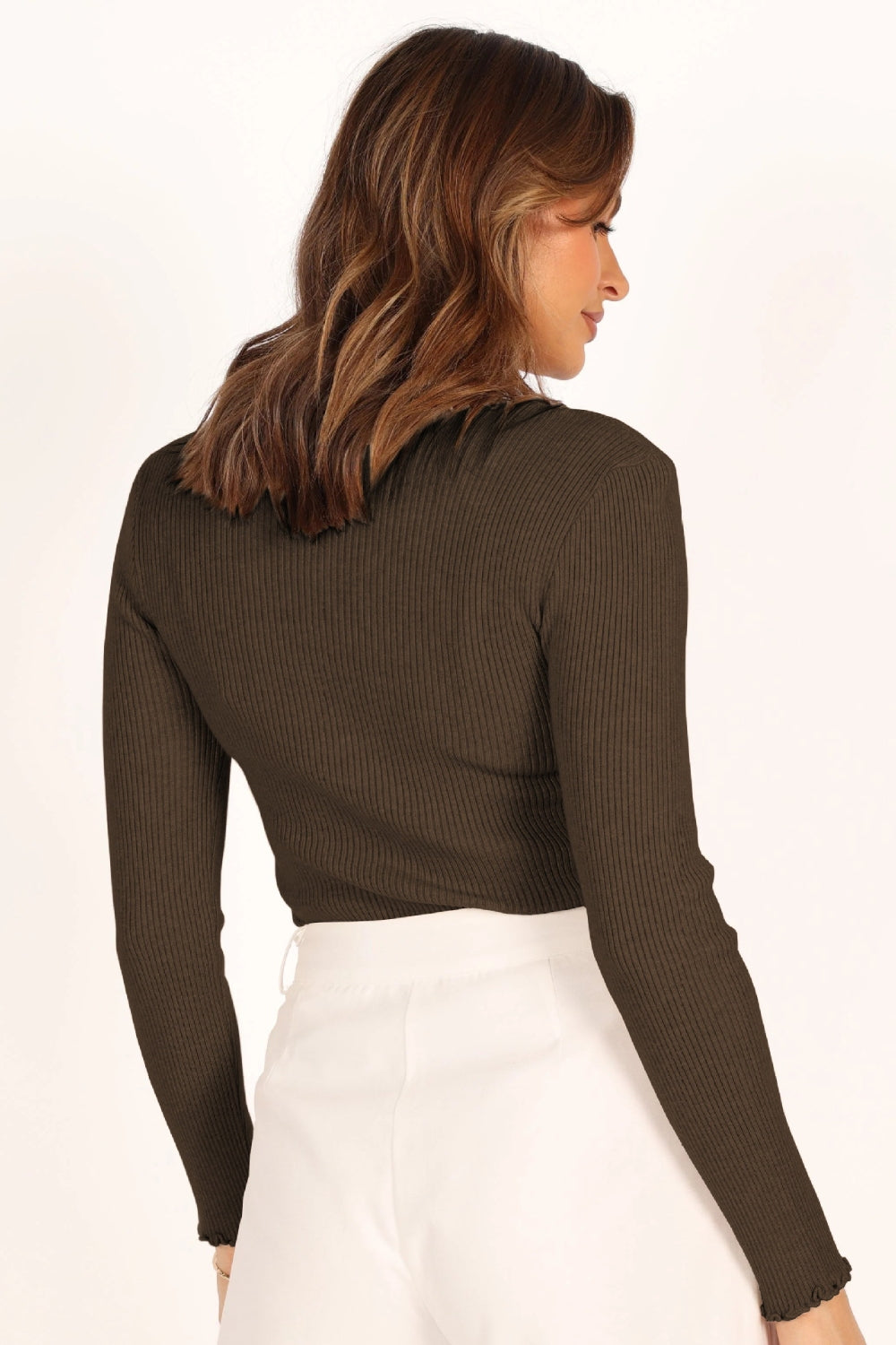 Lettuce Edge Round Neck Long Sleeve T-Shirt - Ladyez