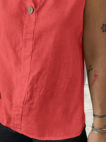 Full Size Casual Linen Sleeveless Blouse Plus Size - Ladyez