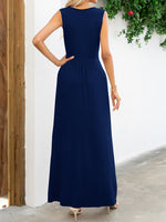 Surplice Neck Sleeveless Maxi Dress - Ladyez