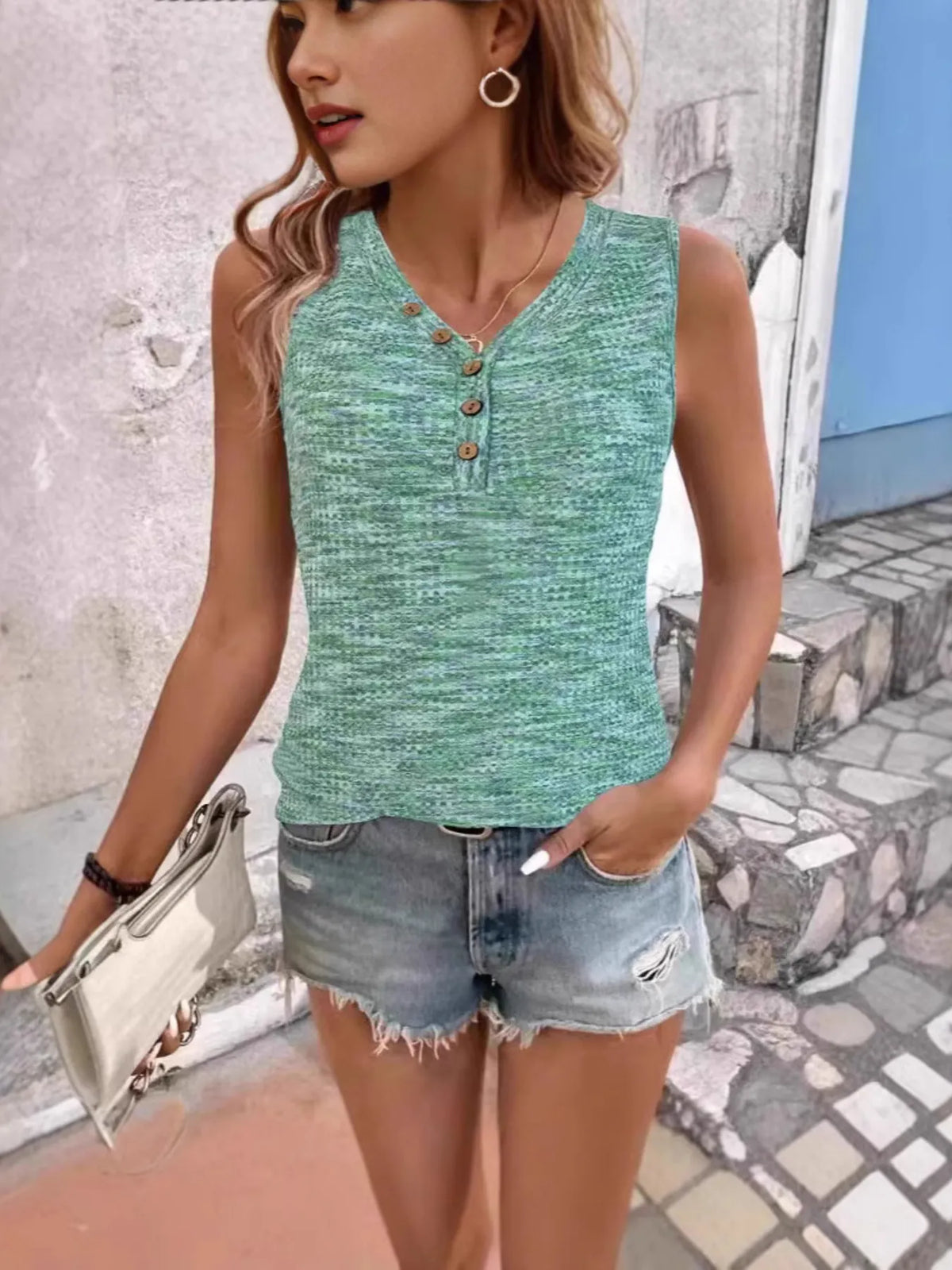 Full Size V-Neck Tank Plus Size - Ladyez