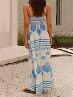 Seashell Print Spaghetti Strap Maxi Dress - Ladyez