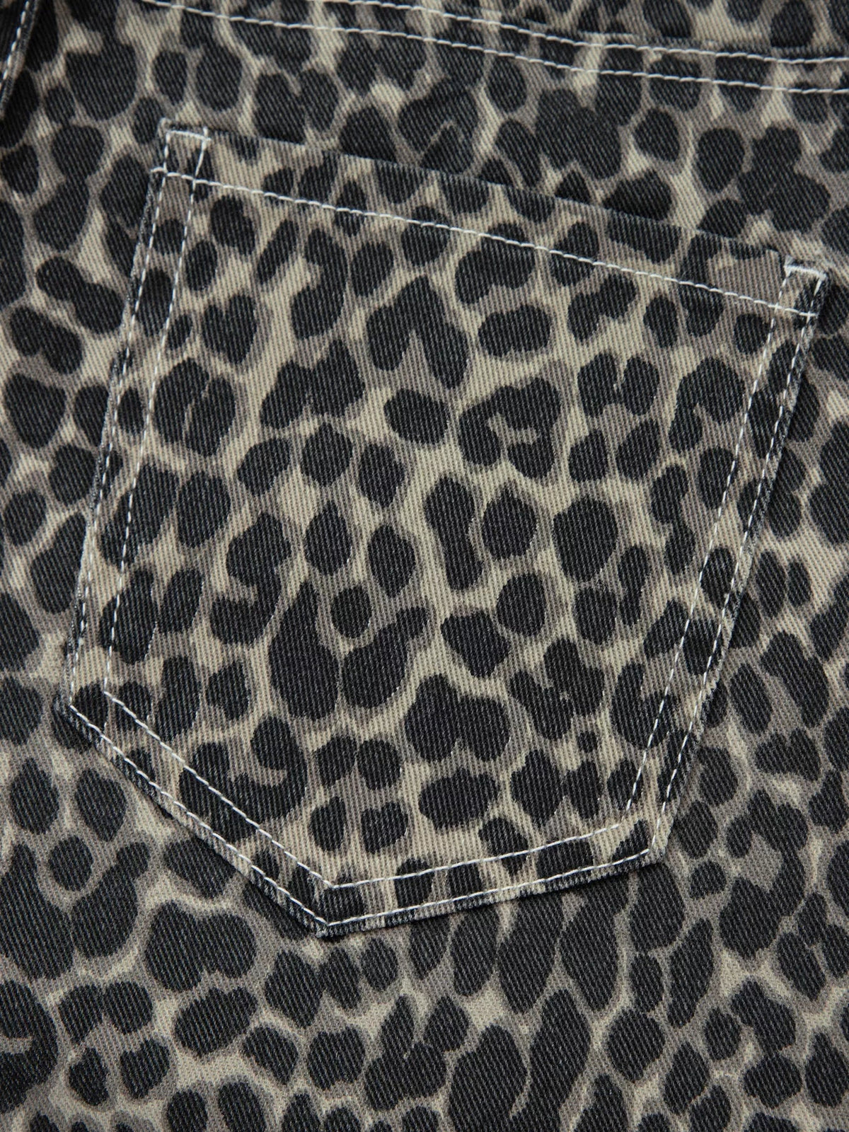 Leopard Print High Waist Barrel Jeans
