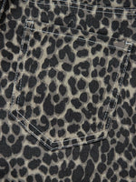 Leopard Print High Waist Barrel Jeans