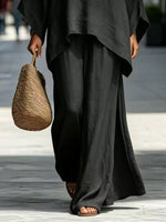 Full Size Batwing Sleeve Top and Wide-Leg Pants Set Plus Size