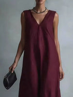 Full Size V-Neck Sleeveless Maxi Dress Plus Size