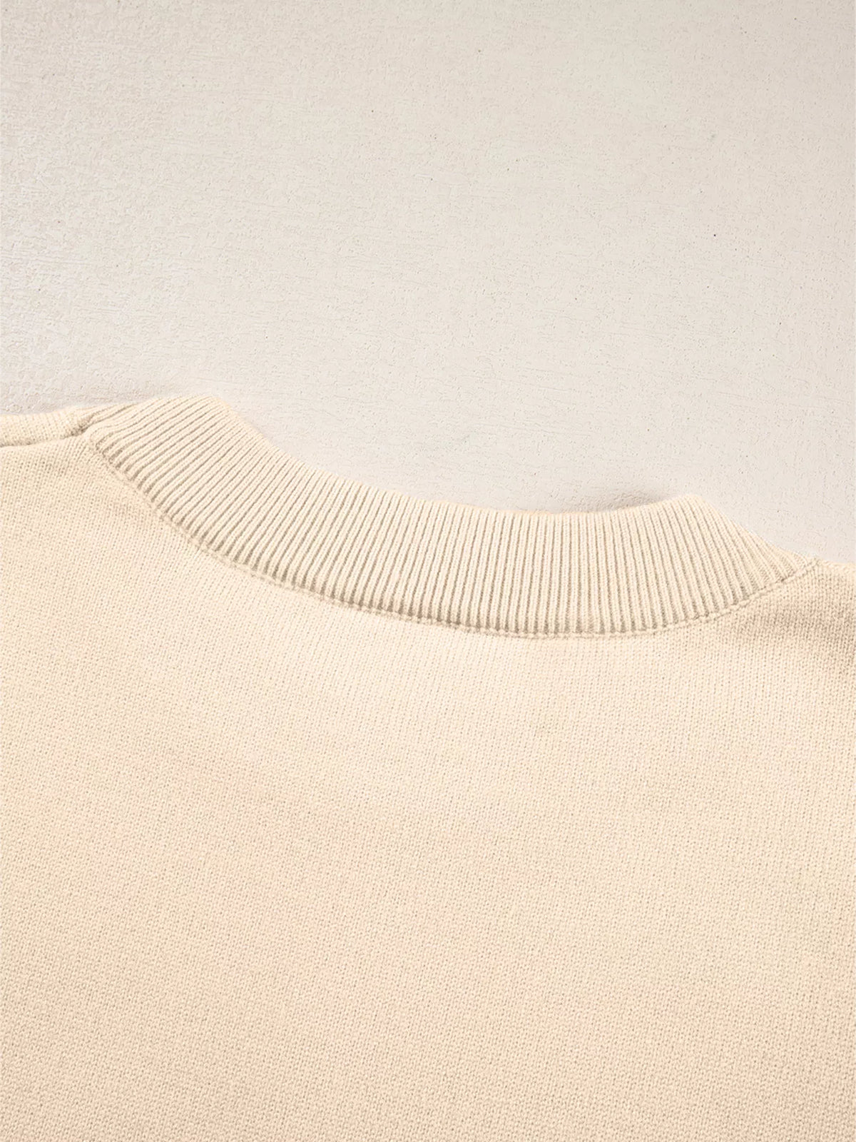 Front Center Seam Drop Shoulder Solid Sweater