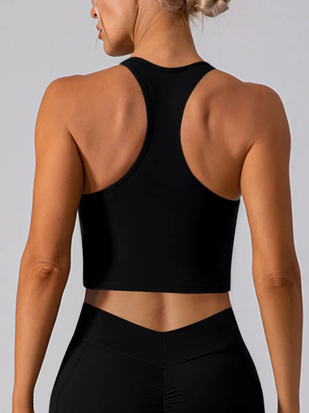 Square Neck Racerback Cropped Tank - Ladyez
