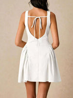 Tie Back Sleeveless A-Line Dress
