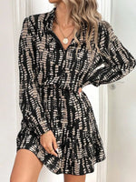 Ruffled Hem Long Sleeve Mini Dress