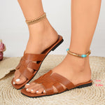 Woven Strap Slide Sandals