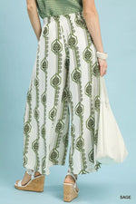 Umgee Geometric Boho Print Wide Leg Pants