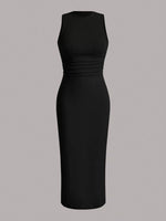 Sleeveless Round Neck Midi Dress