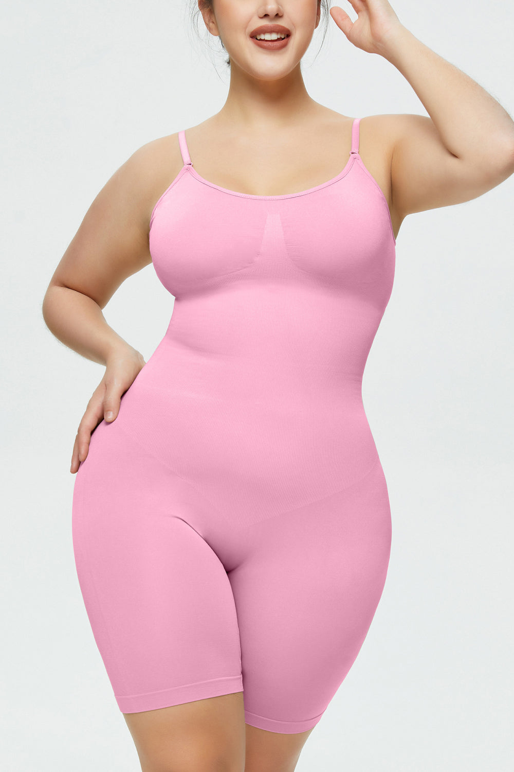 Full Size Spaghetti Strap Shaping Romper - Ladyez