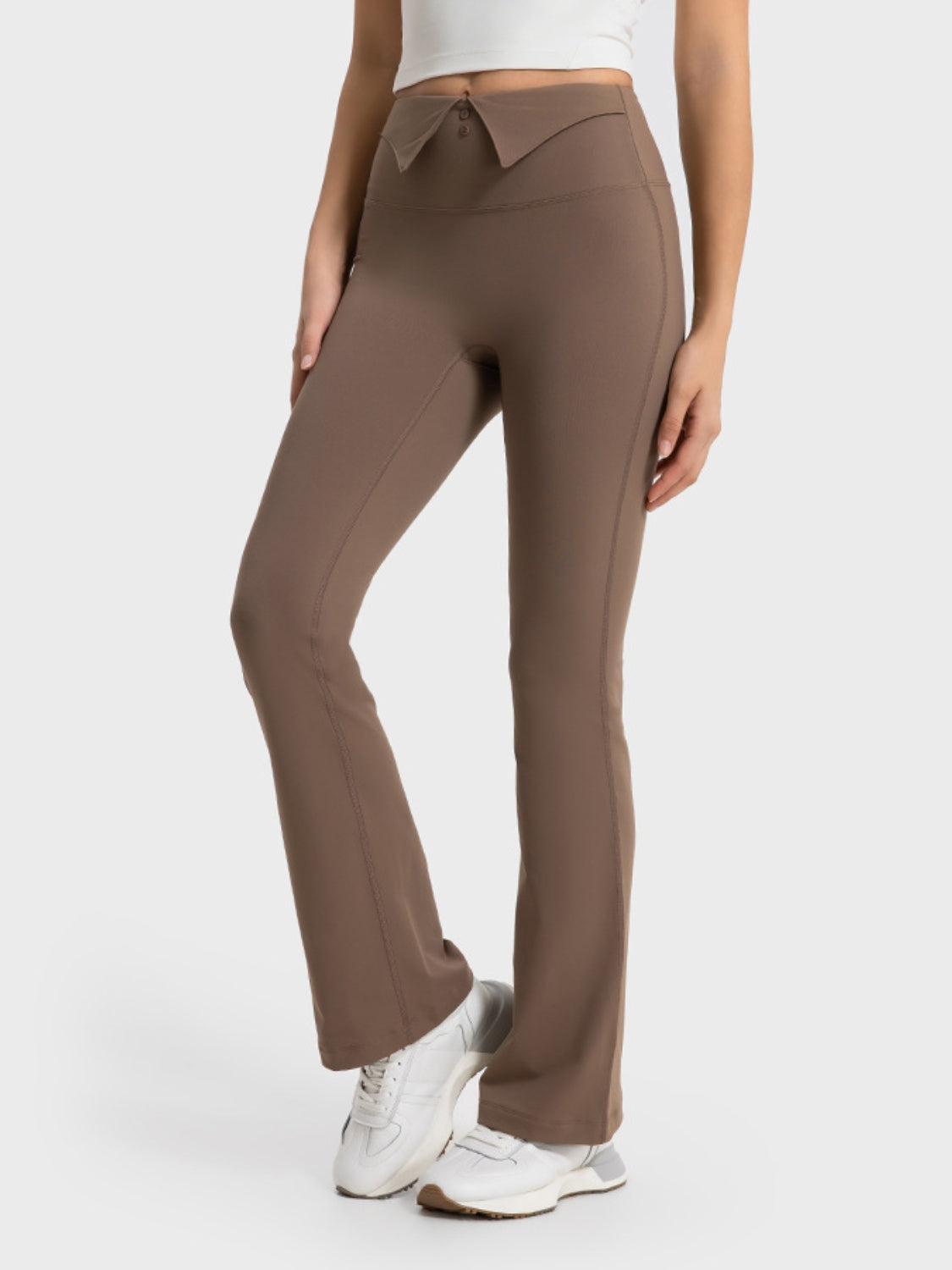 Millennia Wide Waistband Bootcut Sport Pants - Ladyez