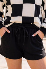 Checkerboard Print Sweatshirt and Shorts Set