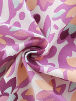 Children's Floral Print Ruffle Trim A-Line Dress