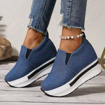 Round Toe Platform Slip-Ons