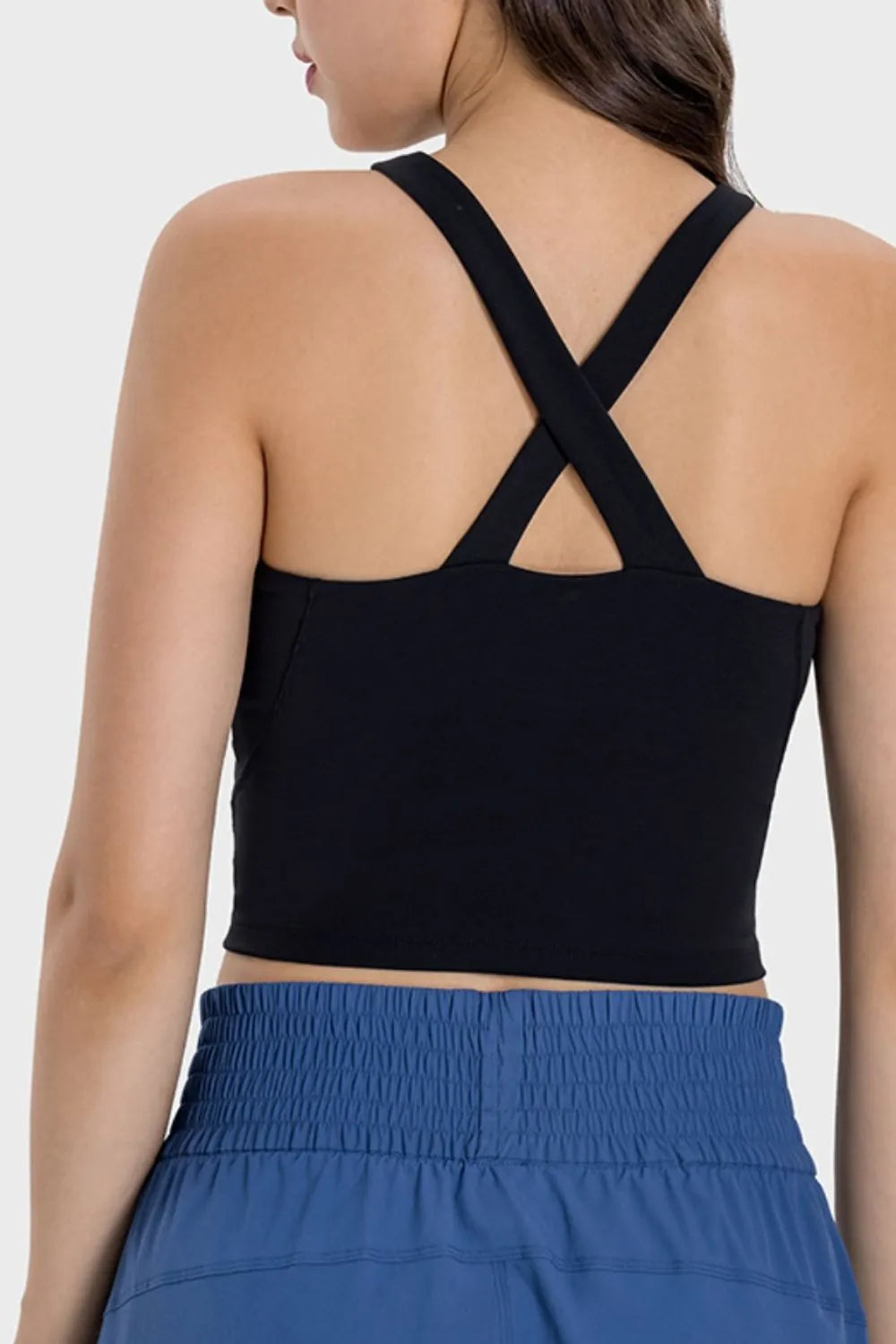 Millennia Crisscross Grecian Neck Active Cami - Ladyez