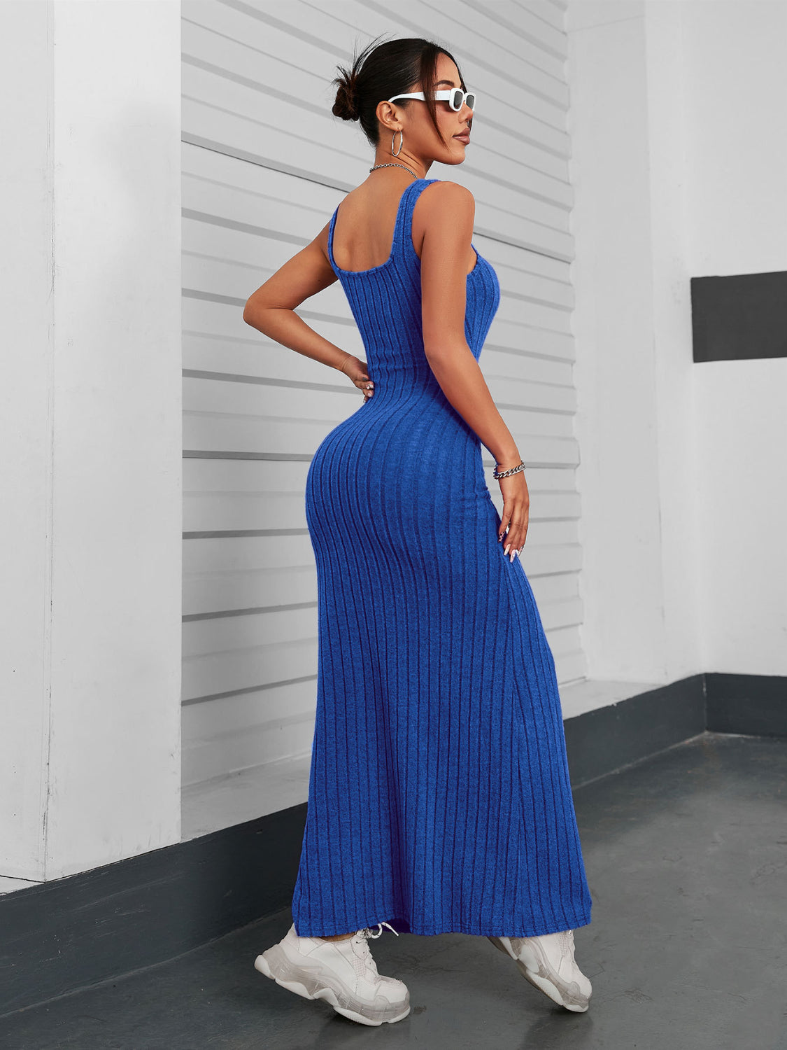 Ribbed Maxi Tank Dress - Ladyez