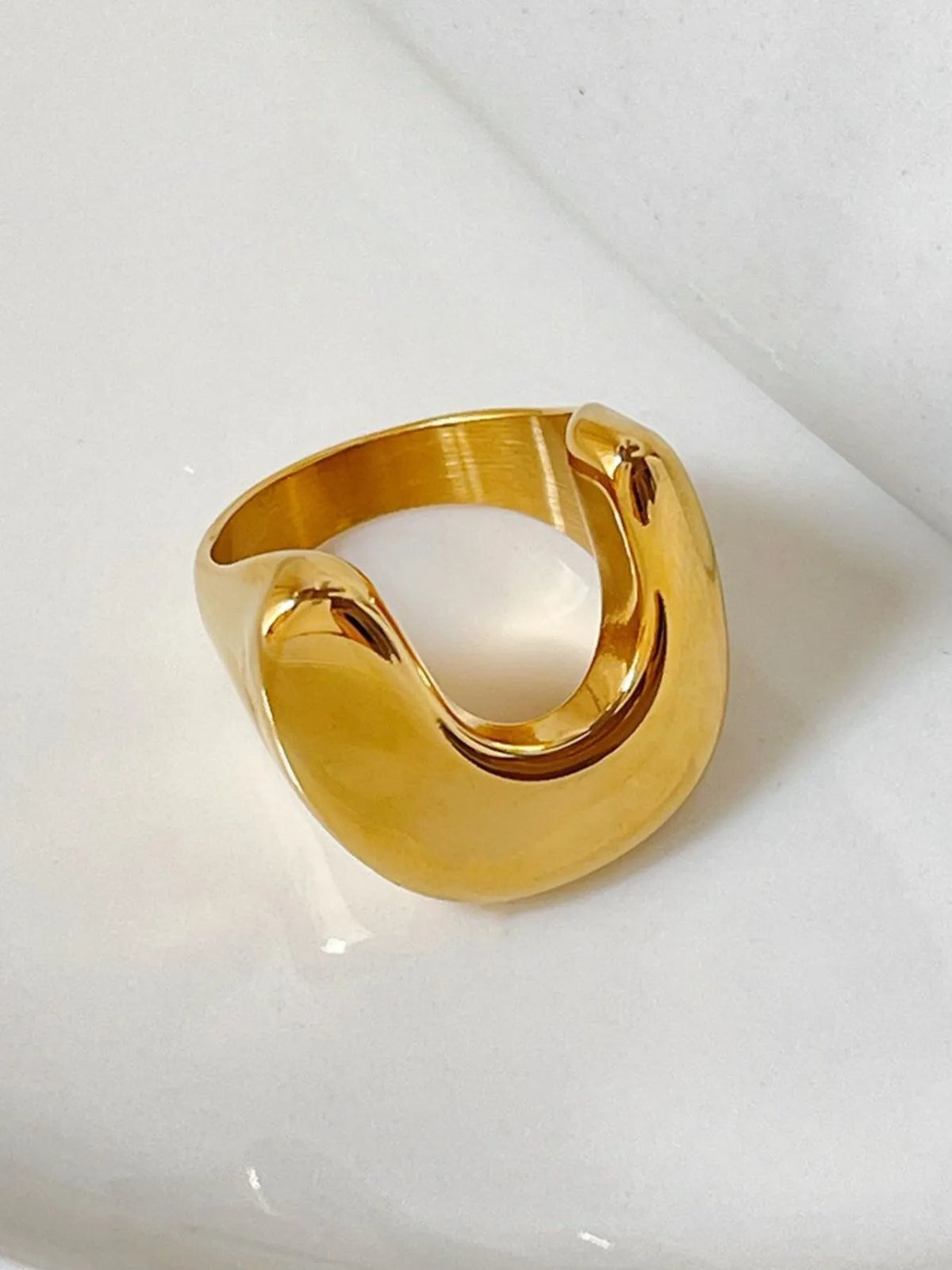 18K Gold-Plated U-Shaped Ring - Ladyez