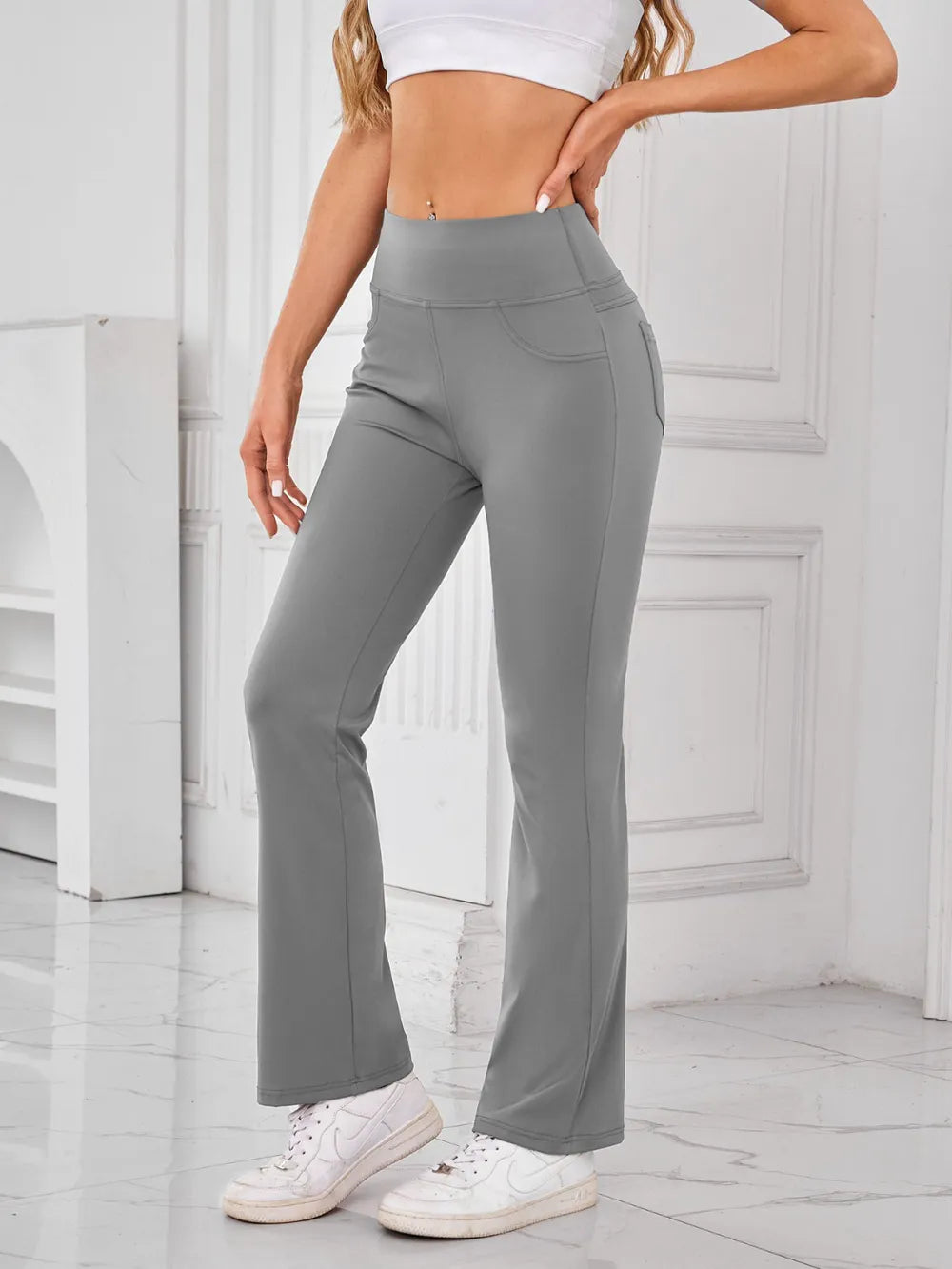 Lovelet High Waist Active Pants with Pockets - Ladyez