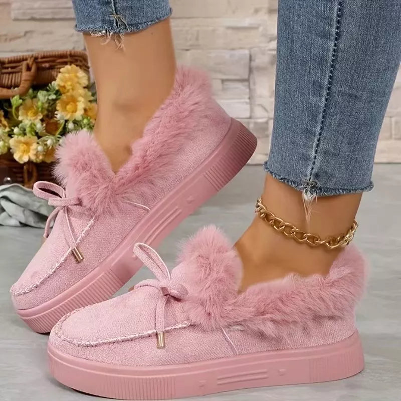 Fuzzy Round Toe Slip-Ons